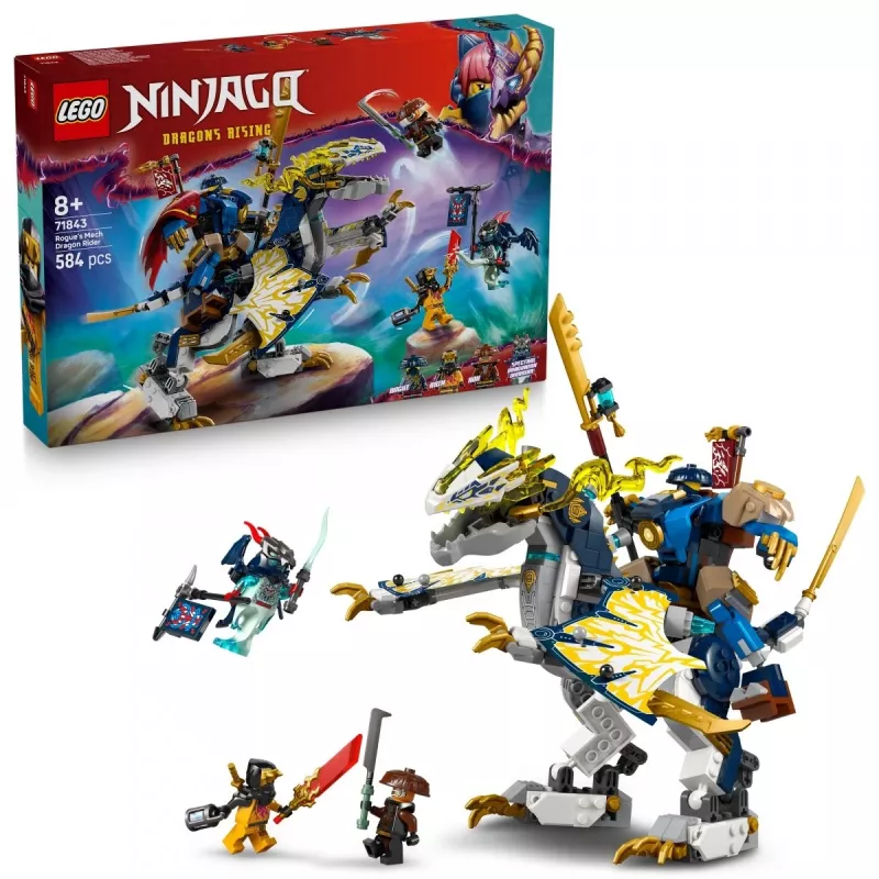 LEGO NINJAGO Set 71843 Rogue’s Mech Dragon Rider — 584 Teile, 4 Minifiguren, 190 mm Modellhöhe