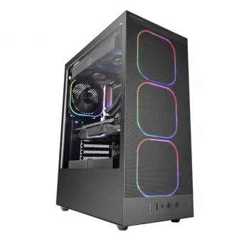 PC-Gehäuse TACENS MARS MC-NEBULA Midi Tower mit gehärtetem Glas, vier 120-mm-aRGB-Lüftern, unterstützt ATX, GPU bis 30,2 cm