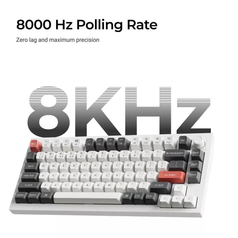 Mechanische 75%-Tastatur Keychron Q1 Ultra 8K – USB + RF Wireless + Bluetooth, RGB, Schwarz