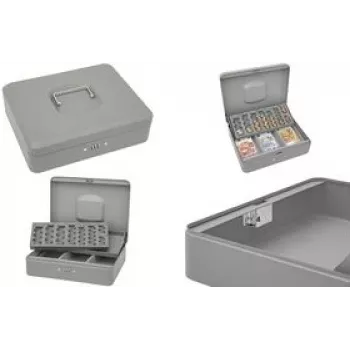 Geldkassette WEDO Standard grau 149758012 mit Schlüsselschloss und langlebigem Design