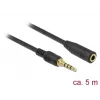 DeLOCK 85635 Audiokabel 3,5 mm Stecker auf Buchse 5 m Schwarz