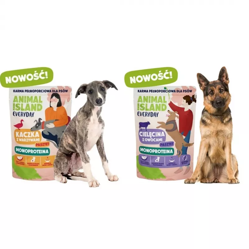 ANIMAL ISLAND Monoprotein Kalb/Ente/Pute Hundefutter 9×300g