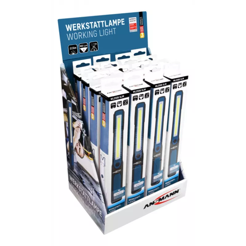 Hand-Taschenlampe Ansmann WL250B Schwarz Blau COB LED 3 W 215 lm