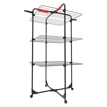 Wandmontierter Wäschetrockner VILEDA Mixer 3 Ultimate — Stahl, 30 m Trockenfläche, klappbar, Rollen, 131×93×71 cm
