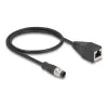 DeLOCK M12 Adapterkabel D-codiert 4-polig Stecker auf RJ45 Buchse 50 cm