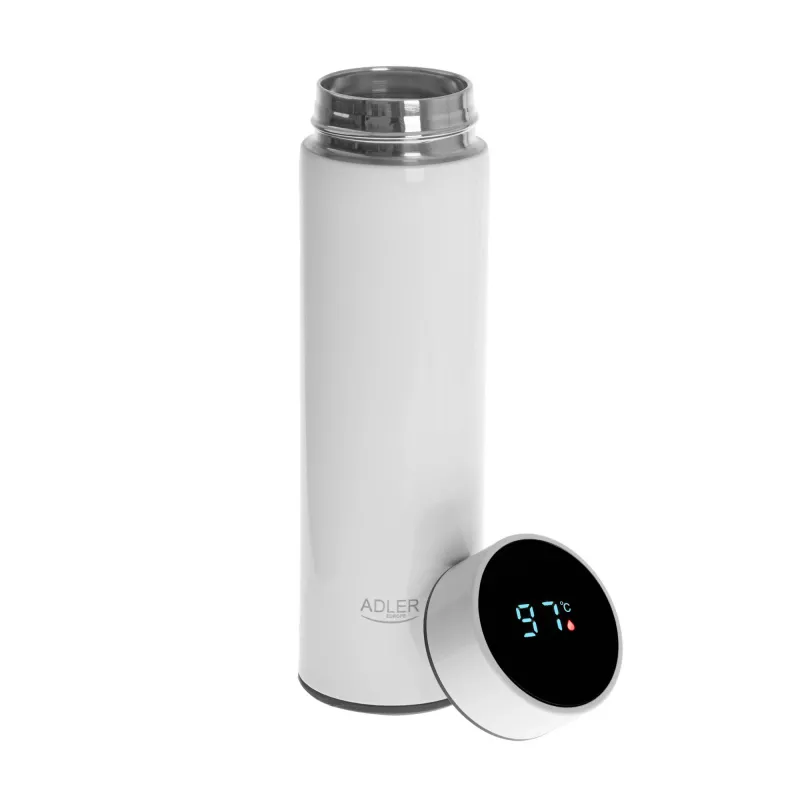 Adler | Isolierflasche | AD 4506w | Material Edelstahl/Silikon | Weiß