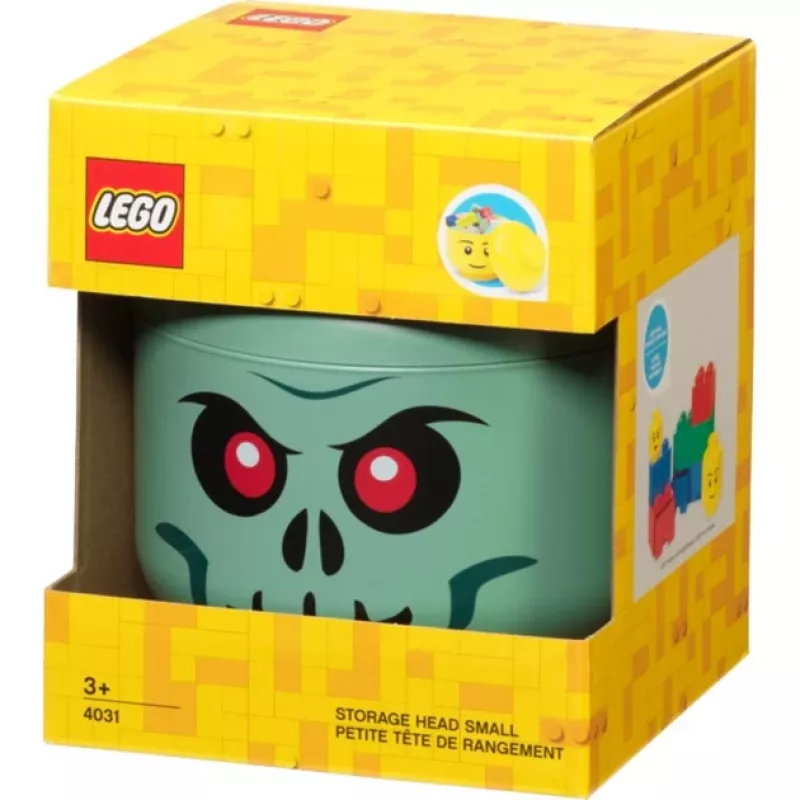 Aufbewahrungsbox Room Copenhagen LEGO Kopf Skeleton klein, grün/schwarz