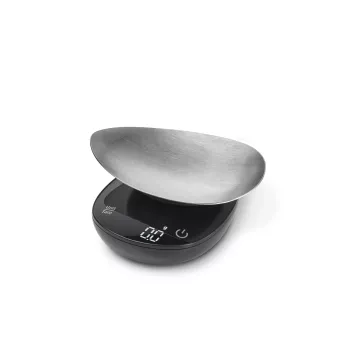Küchenwaage Caso FinoCompact 03201 — 0,5 kg Kapazität, 1 g Teilung, LED-Anzeige, Edelstahl/Schwarz