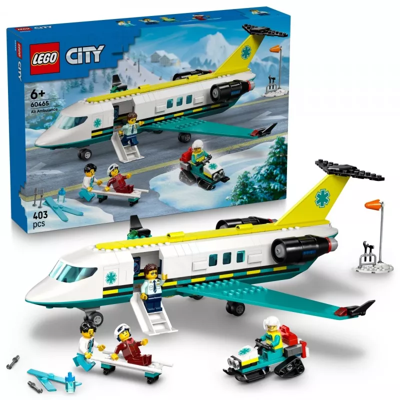 LEGO City Rettungsflugzeug 60465 – kleines Rettungsflugzeug-Bauset, 403 Teile, 4 Minifiguren, Alter 6+