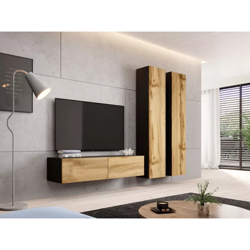 Cama TV stand VIGO 140 30/140/40 Schwarz/wotan oak