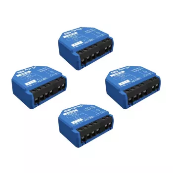 Intelligenter Schalter Shelly 1 Gen3 – kabellos, 240 V AC, Kunststoffgehäuse, 42×16×37 mm, 4er-Pack