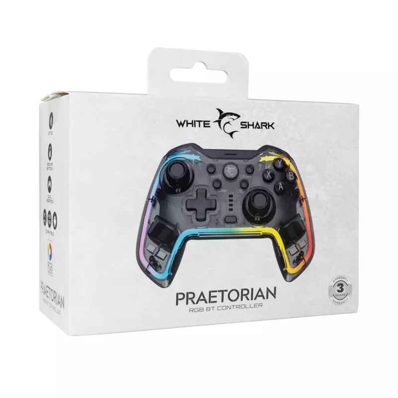 Gamecontroller White Shark GPW-8040 RGB Wireless Bluetooth, Modell PRAETORIAN