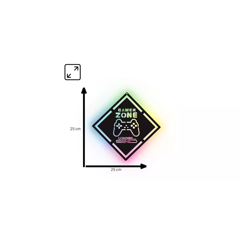 LED-Neon-Schild MANTA MASNL132RGB Style Neon Lights GAMER ZONE, RGB-beleuchtete Wanddekoration