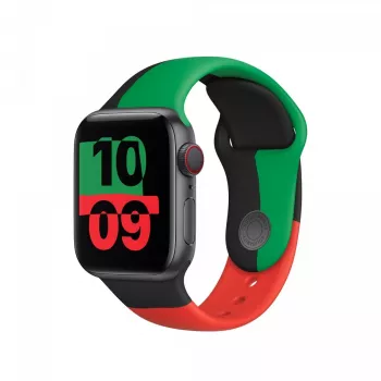 Band Apple 44mm Schwarz Unity Sport Band S/M Schwarz Grün Rot