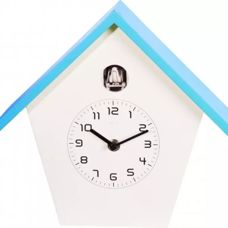 NeXtime Uhr 3108bl Birdy, 24,5x25,5x9,8 cm, Wand, Blau/Weiß
