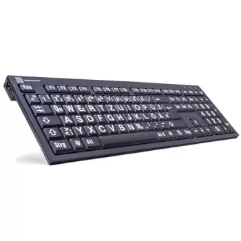 Logickeyboard XL Print USB QWERTZ Deutsch Schwarz