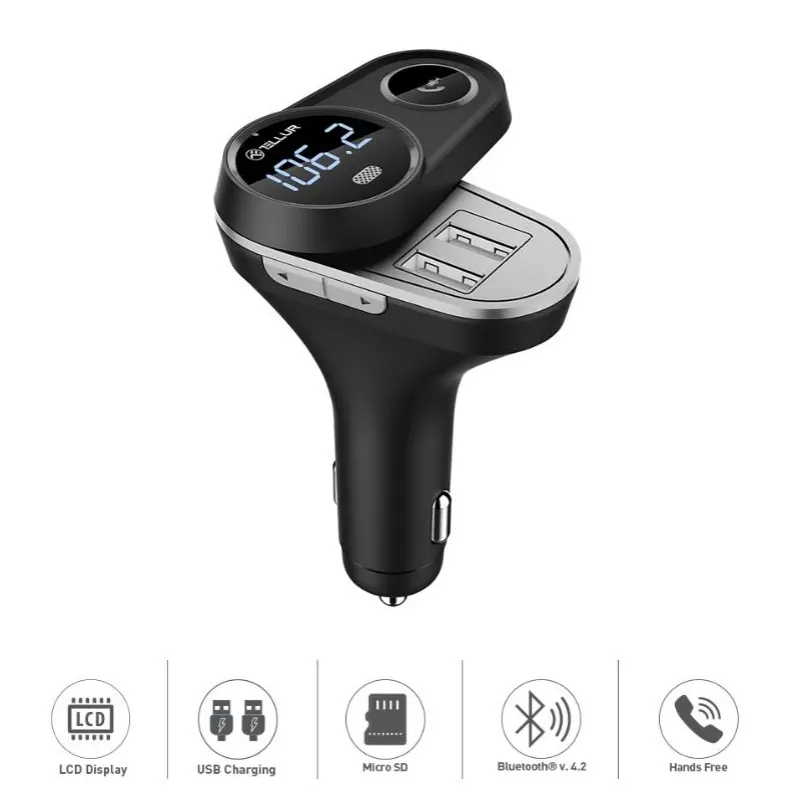 FM-Transmitter Tellur FMT-B5 USB 3.0 5-Port, Modell FMT-B5, schwarz