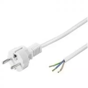 Wentronic Goobay geerdetes Netzkabel zur Selbstmontage, 1,5 m, Weiß - Typ F (Typ F, CEE 7/7) > lose Kabelenden (51328)