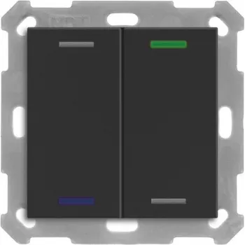 MDT BE-TAL550206.01 KNX Taster Light 55 2-fach RGBW Schwarz matt Neutral 1 (BE-TAL550206.01)