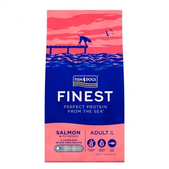 FISH4DOGS Finest Salmon Large breeds - Trockenfutter für Hunde - 12 kg