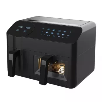 Elektrische Heißluftfritteuse Maestro MR-760 – Tischgerät mit Doppelkonstruktion, 3,5 L + 6 L, Touch-Steuerung, 2000–2400 W, schwarz