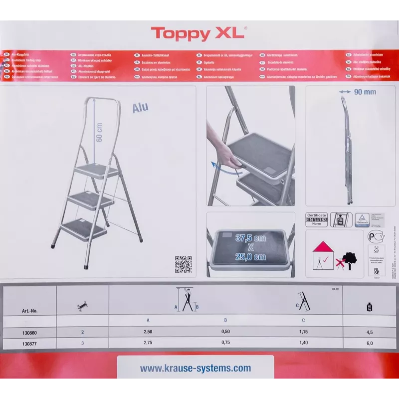 Krause Klapp-Tritt Toppy XL silber
