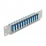 Glasfaser-Patchpanel DeLOCK 10 Zoll 12 Port LC Quad blau 1U grau