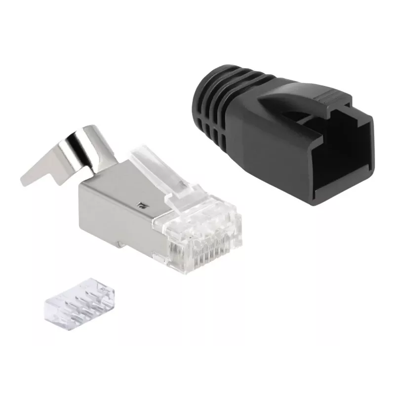DeLOCK 66903 Kabelverbinder RJ-45 Schwarz Metallisch Stecker 25 Stück
