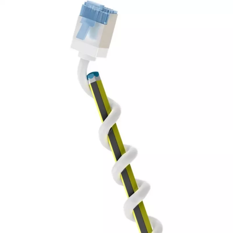 Ultra-Flexibles Cat.6a Patchkabel schlank, U/FTP (Weiß, 0,5 Meter, extra-kurzer Stecker)