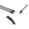 USB 3-in-1 Lade-/Datenkabel Devia Kintone Series — Lightning, Micro-USB, USB-C, 1,2 m, schwarz