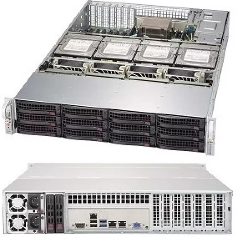 Supermicro SC829 HE1C4-R1K02LPB - Rack - rack-montierbar - 2U - verbessertes, erweitertes ATX - SATA/SAS - Hot-Swap 1000 Watt - Schwarz (CSE-829HE1C4-R1K02LPB)