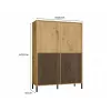 KAMARO 4DK schlank/GŁ Eiche ARTISAN DISPLAY CABINET