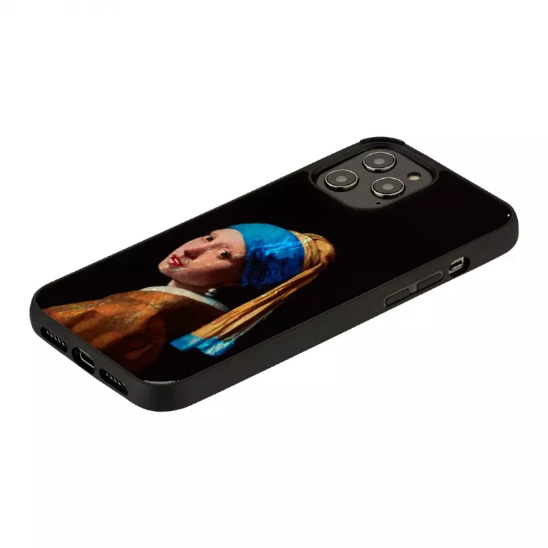 Schutzhülle iKins für Apple iPhone 12 Pro Max mit Mädchen mit dem Perlenohrring-Design