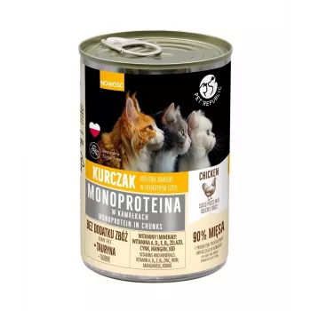 Nassfutter für Katzen PetRepublic Monoprotein Huhn in Sauce 400 g