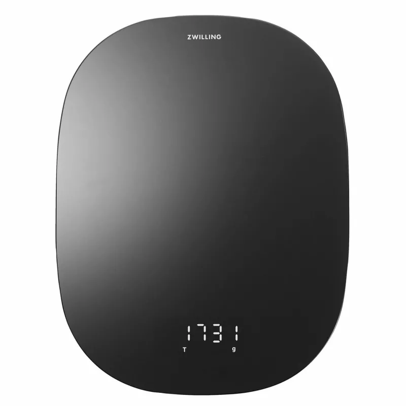 Elektronische Küchenwaage ZWILLING 53011-053-0 – 10 kg Kapazität, schwarz oval, LCD-Anzeige