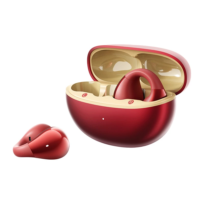 Kabellose Clip-On-Kopfhörer QCY Crossky Clip C30S (rot) — Clip-Design, In-Ear, kabellos