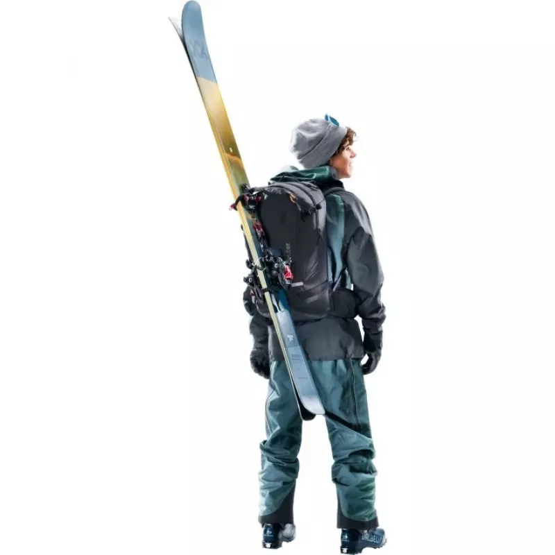 Rucksack DEUTER Freerider Pro 34+ — technischer Freeride-Skitourenrucksack, 34 L, schwarz, Helmhalterung, Hüftgurt