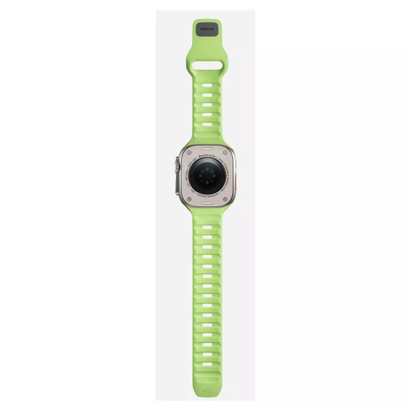 Band Nomad Sport Band Hellgrün Gummi — Breite 21,5 mm, Handgelenk 160–195 mm