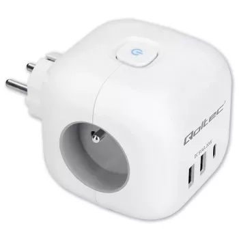 Steckdosenleiste QOLTEC 52548 mit 3× AC-Steckdosen und USB-Anschluss