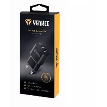 Ladegerät YENKEE YAC 2024BK – Wandladegerät, 2× USB-A-Anschlüsse, insgesamt 12W (2,4A pro Anschluss)