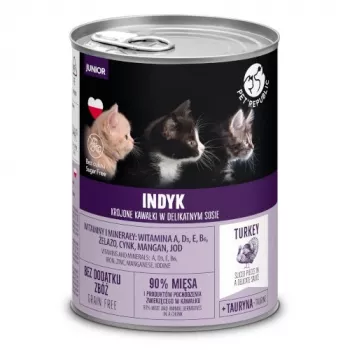 Nassfutter für Katzen PetRepublic Junior Truthahn 400 g – für Kätzchen