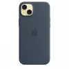 Apple iPhone 15 Plus Silikon Case mit MagSafe - Sturmblau