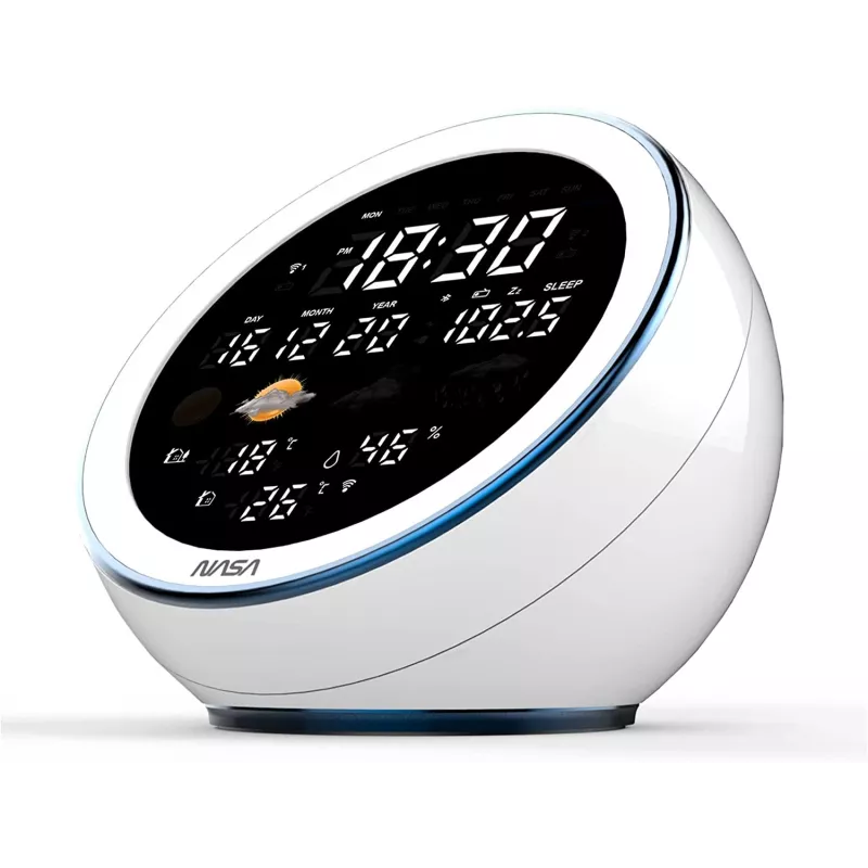 Nasa WSP1500 weiße Wetterstation/Lautsprecher BT Moon