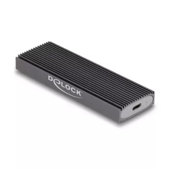 SSD-Gehäuse DeLOCK Externes USB Type-C Combo-Gehäuse für M.2 NVMe PCIe oder SATA SSD werkzeugfrei