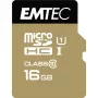 EMTEC Gold+ - Flash-Speicherkarte (SD-Adapter inbegriffen) - 16 GB - Class 10 - microSD - Gold (ECMSDM16GHC10GP)