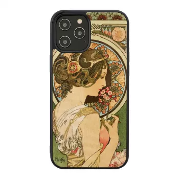 Handyhülle man and wood für iPhone 12 Pro Max – Primel Schwarz