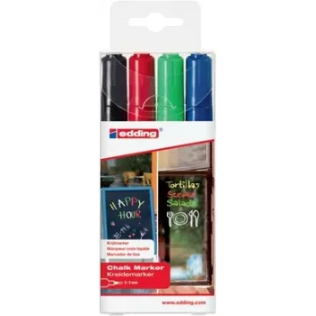Kreidemarker Edding 4095 Bullet Schwarz Blau Grün Rot