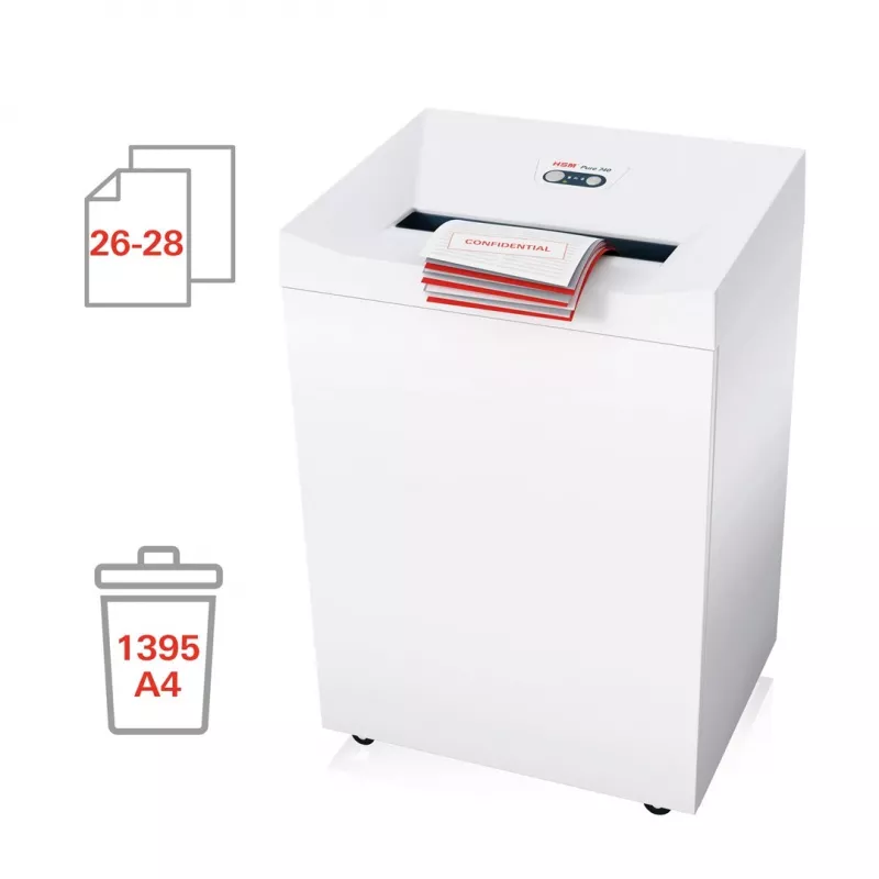 Shredder HSM Pure 740 Streifenschnitt 5,8 mm, 400 mm Arbeitsbreite, schreddert CDs und Kreditkarten