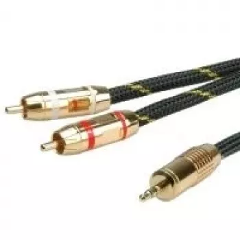 ROLINE GOLD Audio-Verbindungskabel 3,5 mm Klinke Stereo - 2x Cinch, Stecker / Stecker 5
