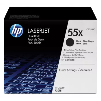 HP 55X 2er-Pack Hohe Reichweite Schwarz Original LaserJet Tonerkartuschen